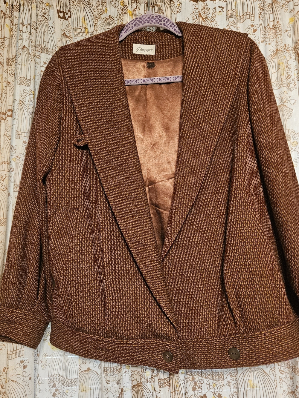 Vintage Womens Brown Knit Jacket